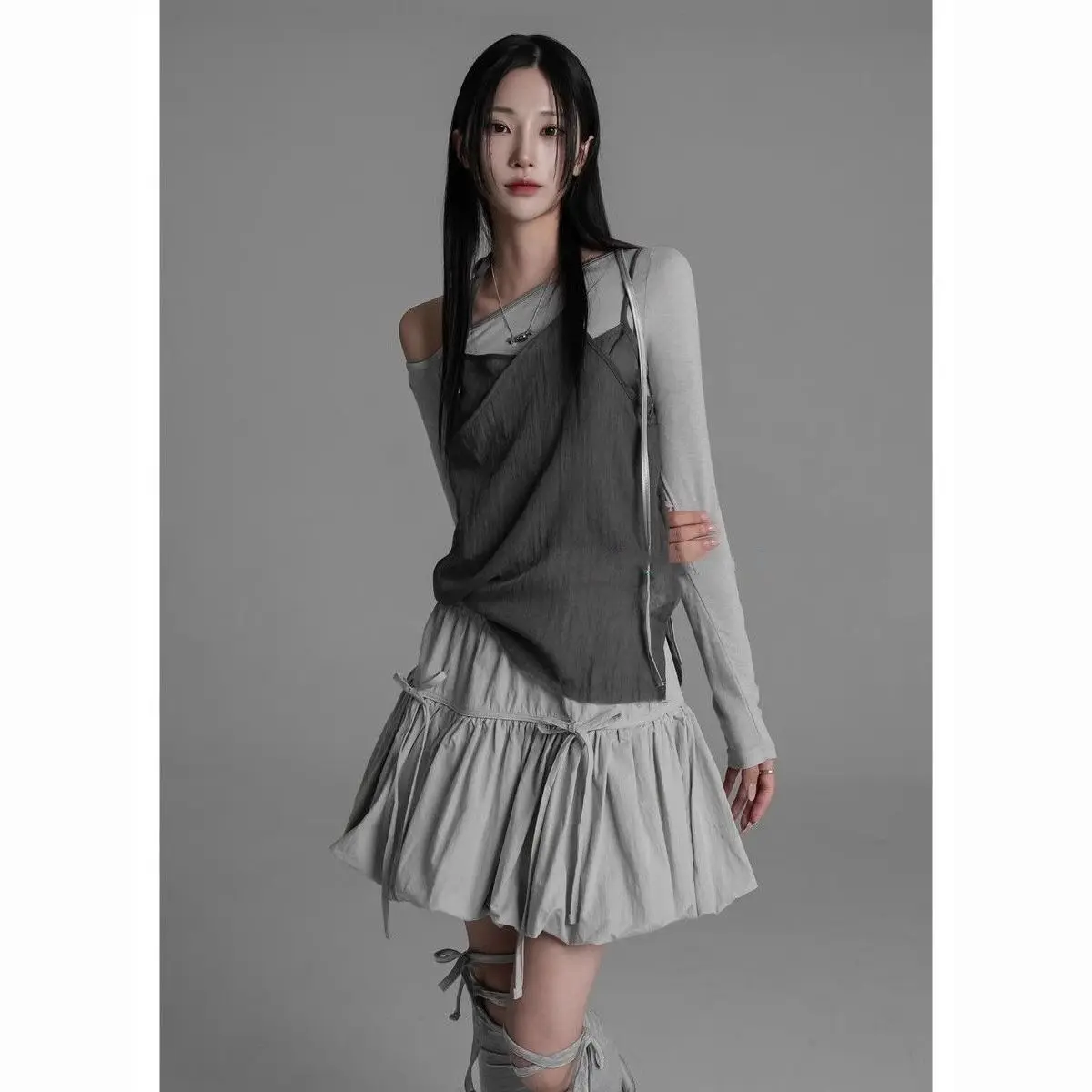 

Skirts Womens Mesh Patchwork Irregular Artistic Unique Mori Fairy Forest Dream Goddess Exquisite Aesthetic Romantic Chic Style