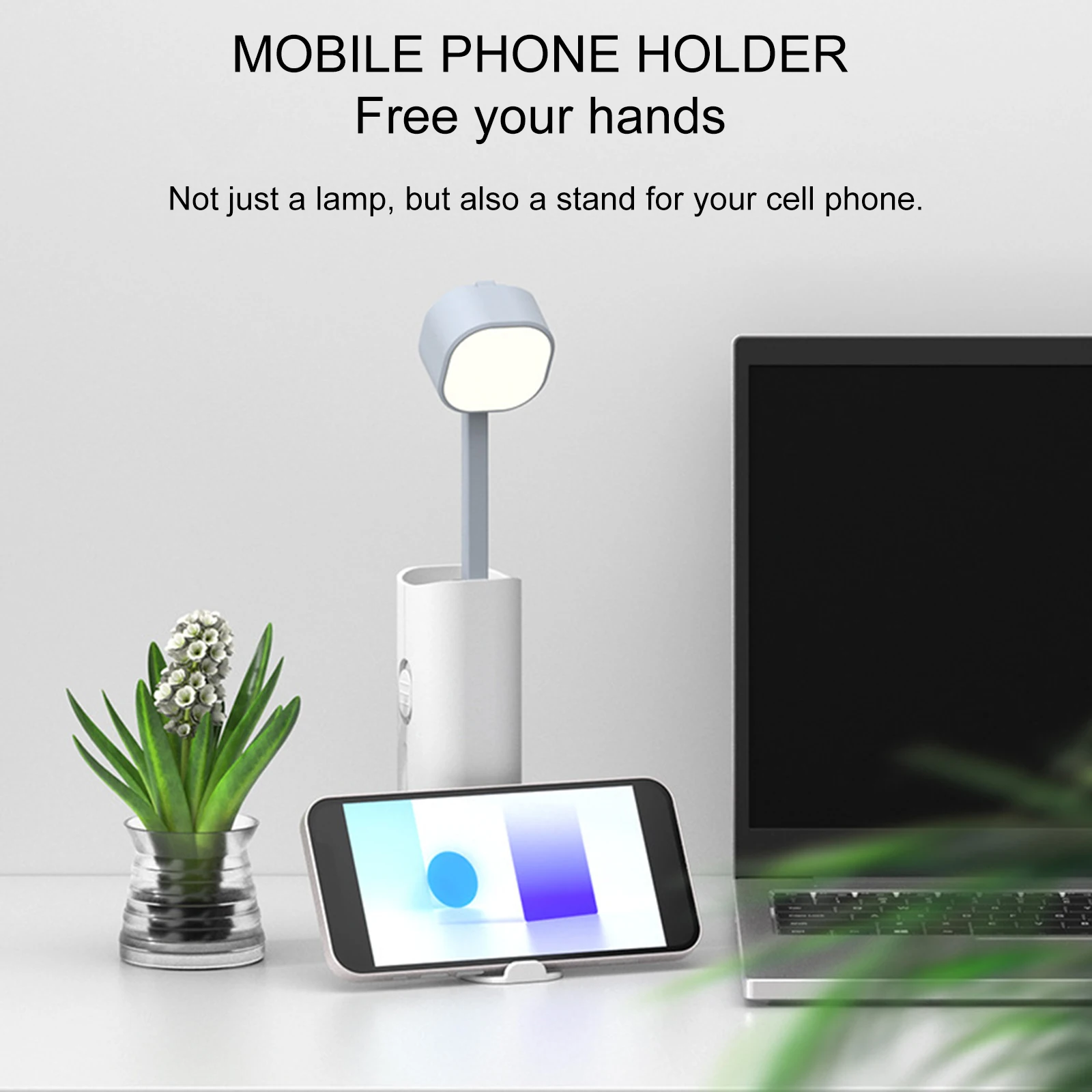 ZK40 Folding LED Eye Protection Desk Lamp Outdoor Flashlight USB Charging Desk Lamp Emergency Power Bank Mobile Phone Holder