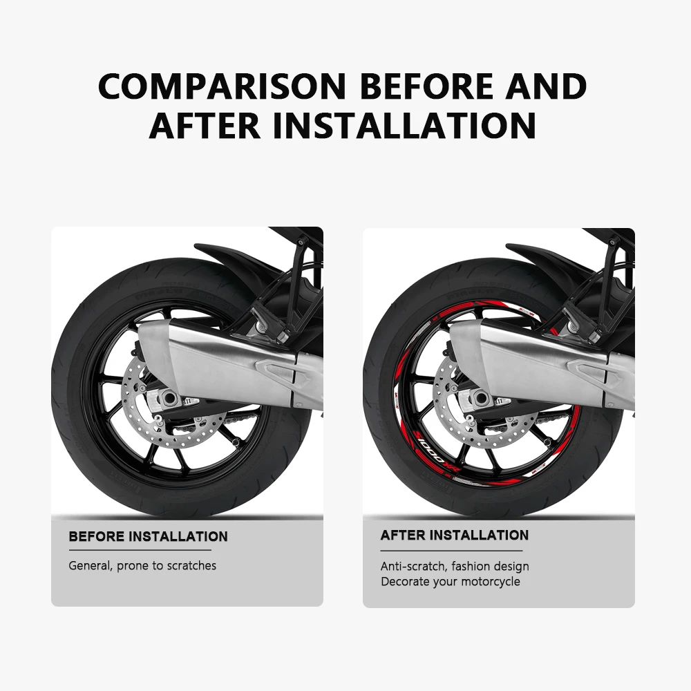 Motorcycle Wheel Sticker Waterproof Rim Strip for BMW S1000XR 2023 S 1000 XR S1000 XR 2015-2024 Accessories 17 Inch Wheel Decals