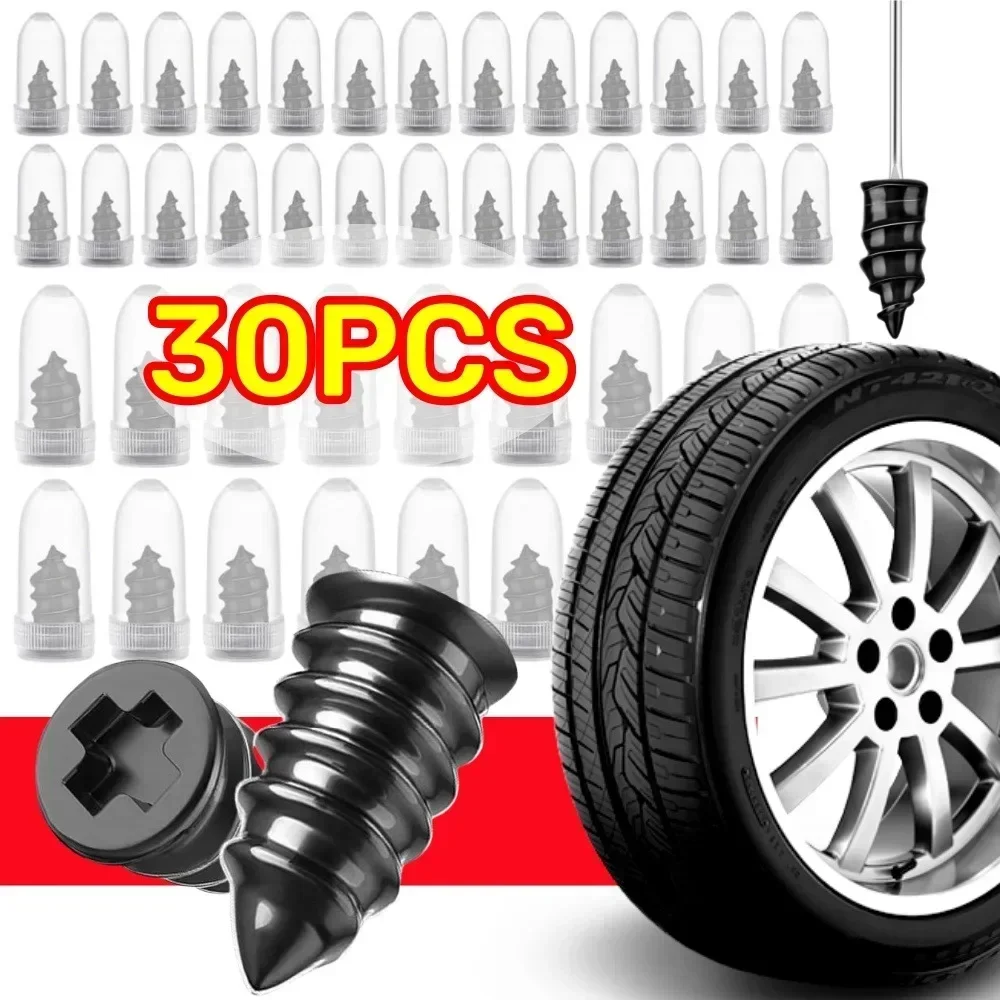 10/30PCs Car Motorcycle Vacuum Tire Repair Rubber Metal Nail Set Kit Tubeless Tyre Screws Car Truck Motorcycle Repair Tools