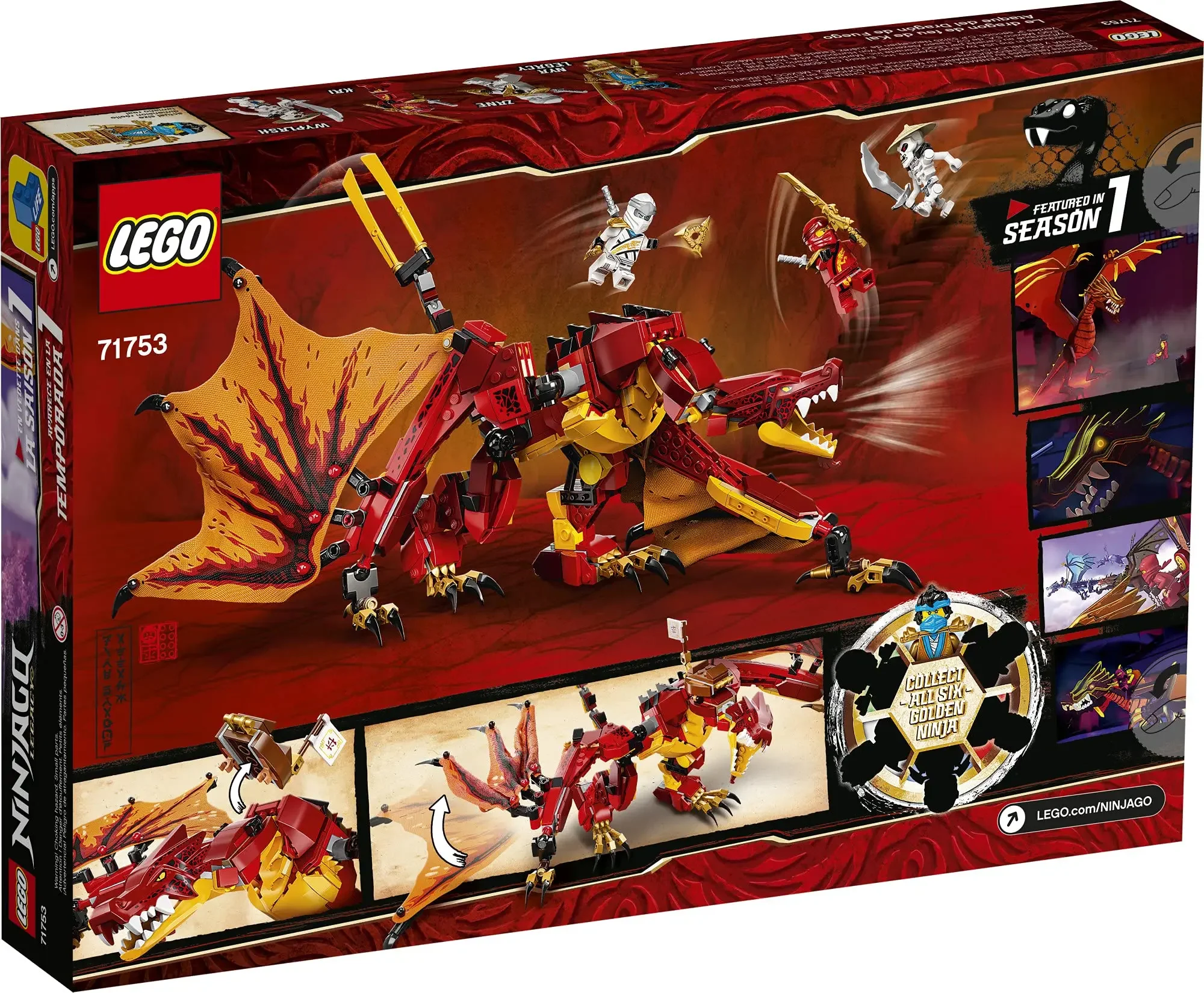 LEGO NINJAGO Legacy Fire Dragon Attack 71753 Ninja Playset