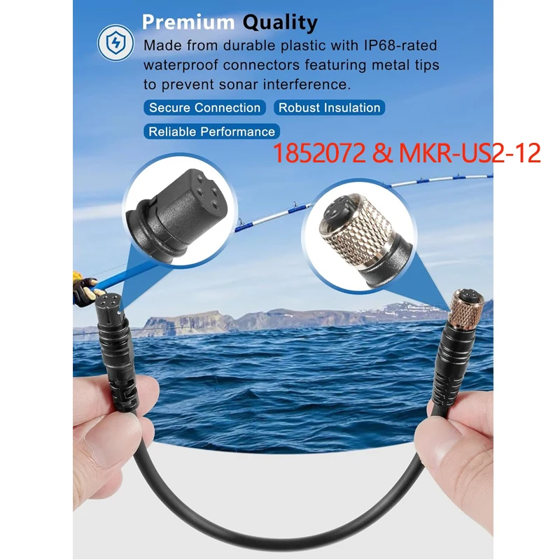 Cabo Adaptador MKR-US2-12 para Sonar Marinho 2 # 1852072 Para Garmin Striker, Striker Plus, Striker Vivid, echoMAP, echoMAP Chirp, etc.