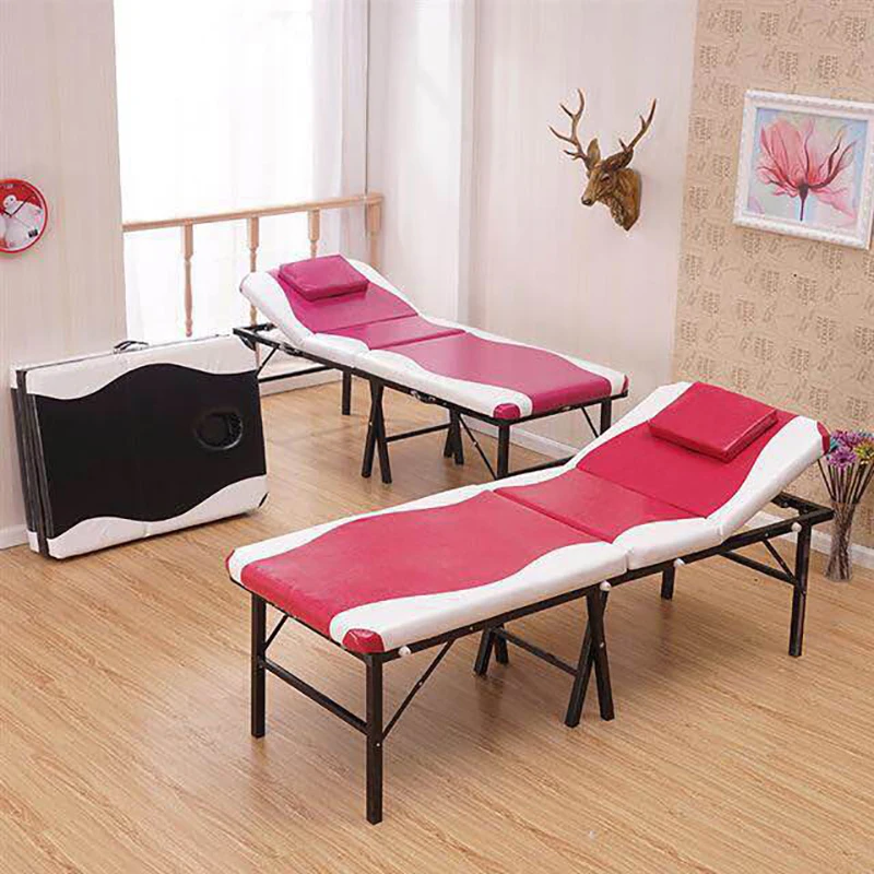 

Foldable Design Massage Bed Metal Legs Stable Classic Elegant Massage Table Minimalist Lightweight Cama Plegable Furniture