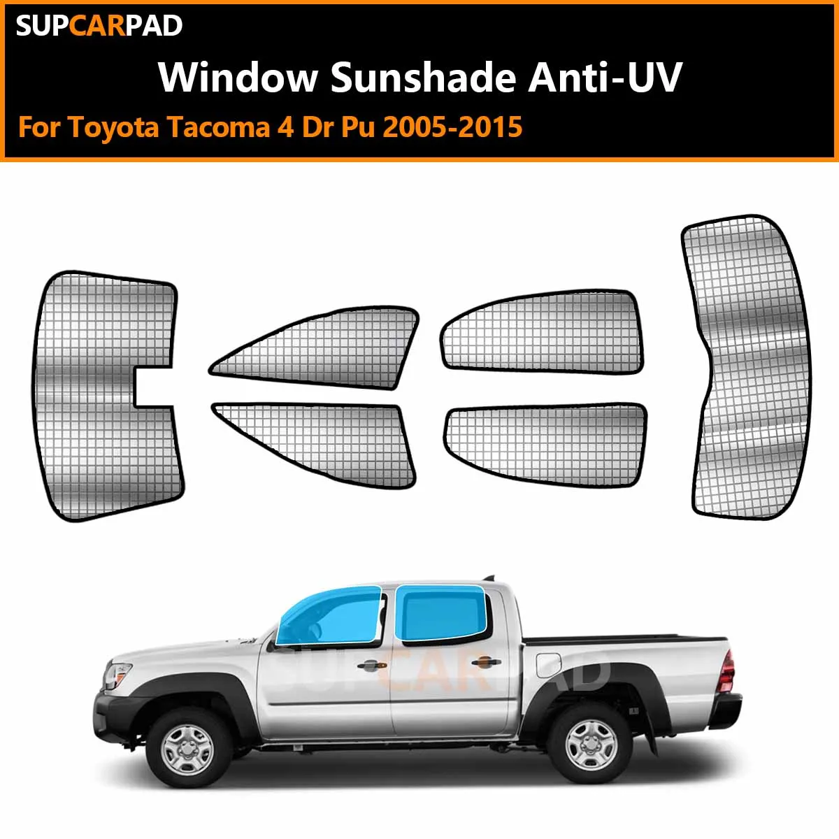 

For Toyota Tacoma 4 Dr Pu 2005-2015 Custom Car Window Sunshade Anti-UV Car Sun Window Visors Sunshade Covers Accessories