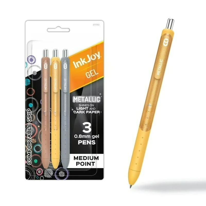 

Гелевые ручки InkJoy, металлические ручки, выдвижные, средняя толщина стержня (0,8 мм), разные цвета, 3 штуки в упаковке