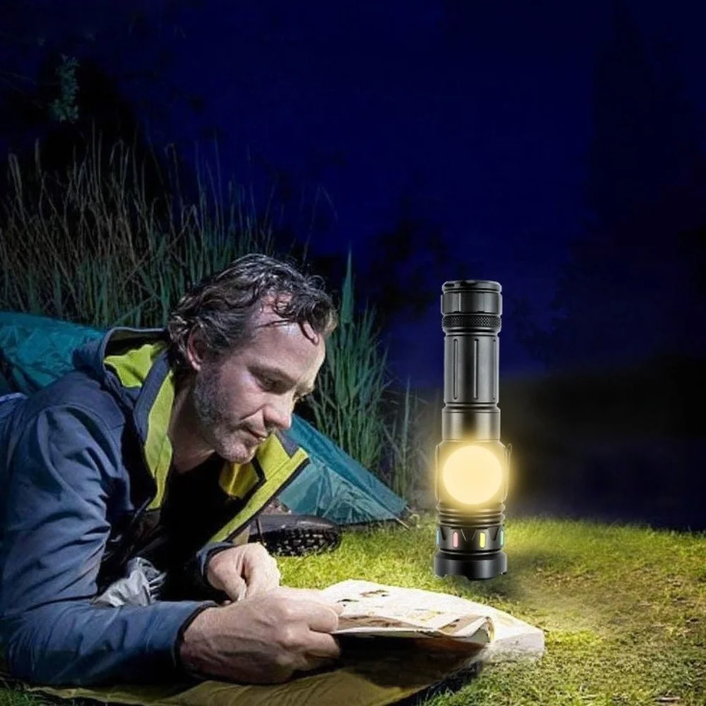 

USB Rechargeable LED Flashlight Zoom Spotlight Searchlight Camping Light Magnetic attraction Waterproof Portable Lighting