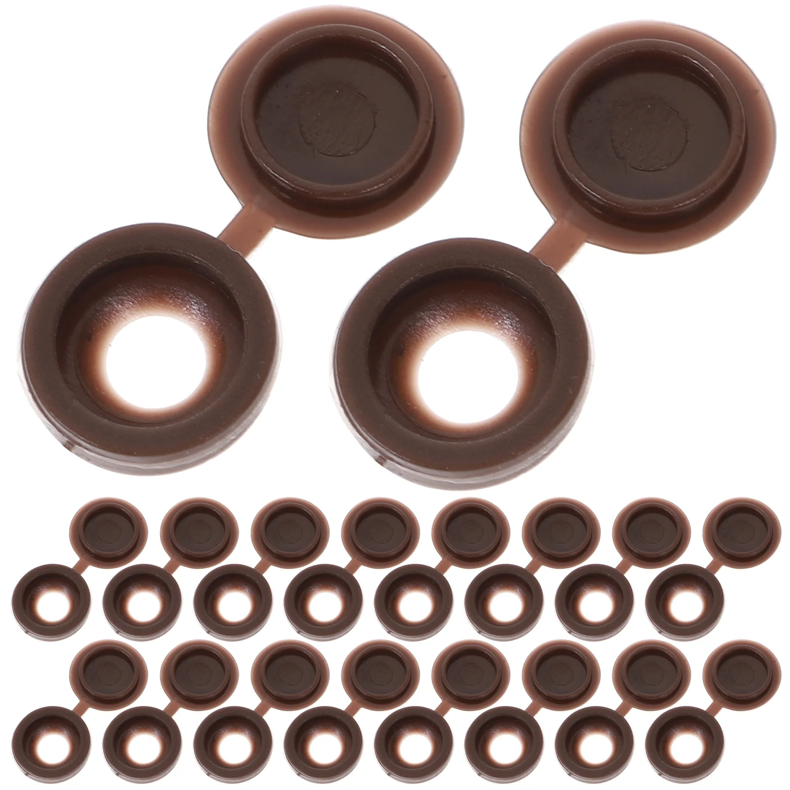 

100 Pcs Screw Caps Brown Decorative Covers for Furniture Hinge Screws Kitchen Cabinet Wire End Caps Outlet Hole Plugs UV