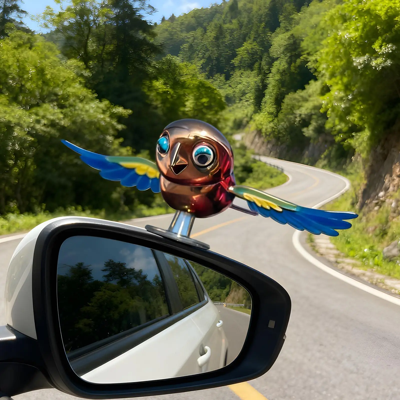 

Helmet Decoration for Motorcycle Funny Dynamic Realistic Bird Car Side Rearview Mirror Decorations for Women Riders Cyclist