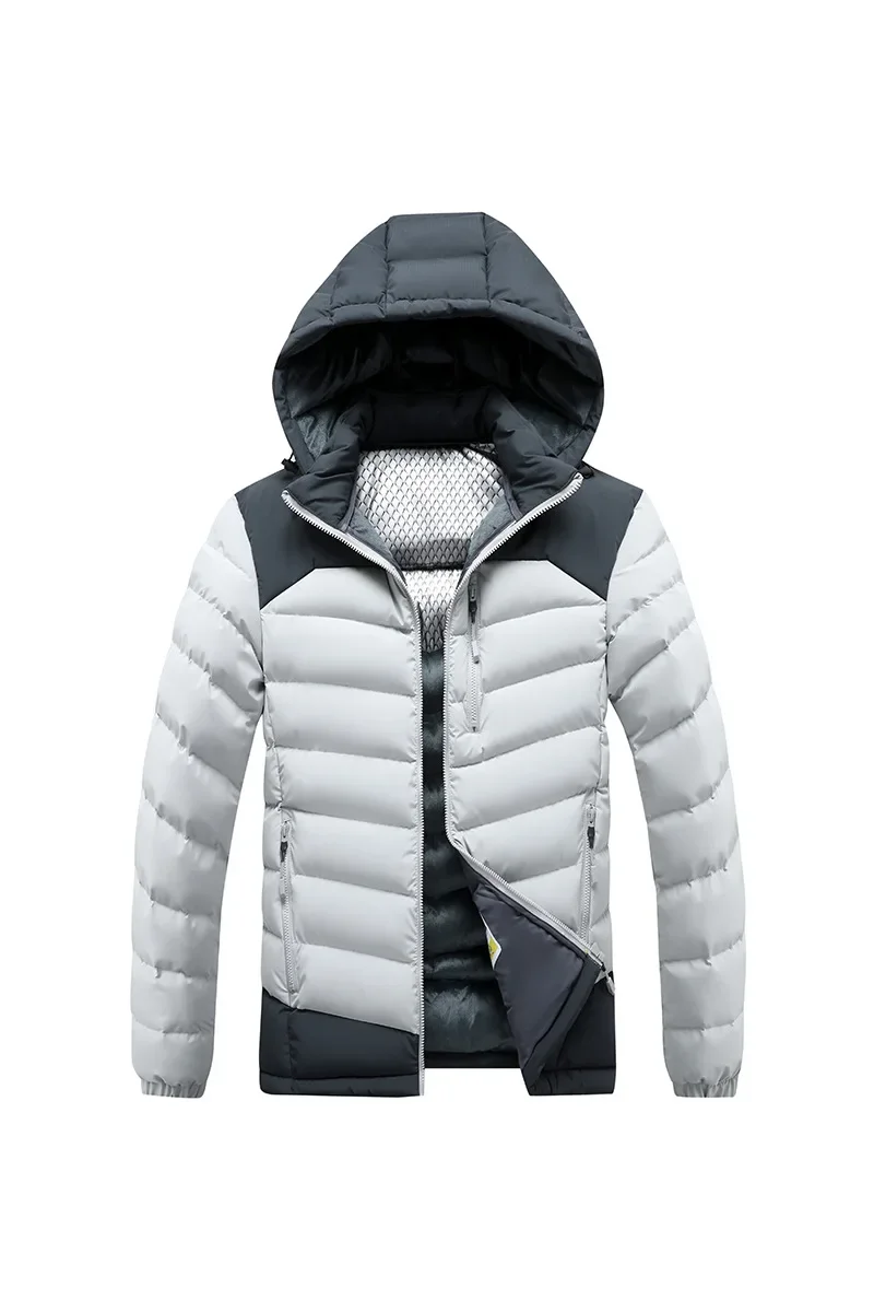 

Mens Slim Fit Cotton Jacket Detachable Hood Casual Fashion Spring Autumn Winter Zip Up Soft Comfortable Seasonal Coat