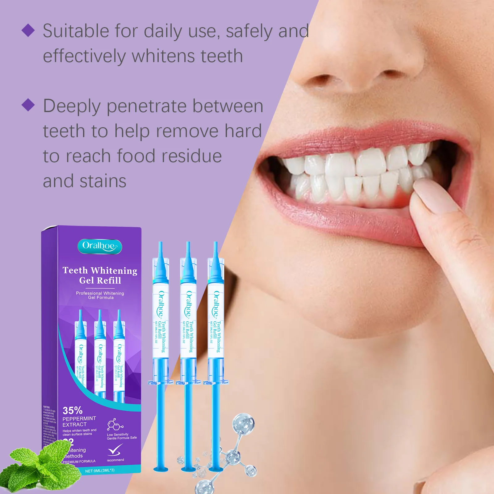 ORALHOE Teeth Whitening Gel Re - Teeth Whitening Gel Refills recension och pris