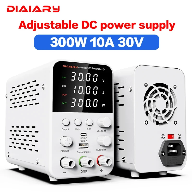 Adjustable Power Supply 30V 10A Lab Power Supply Stabilized Power Supply Voltage Regulator Switch 110-220V