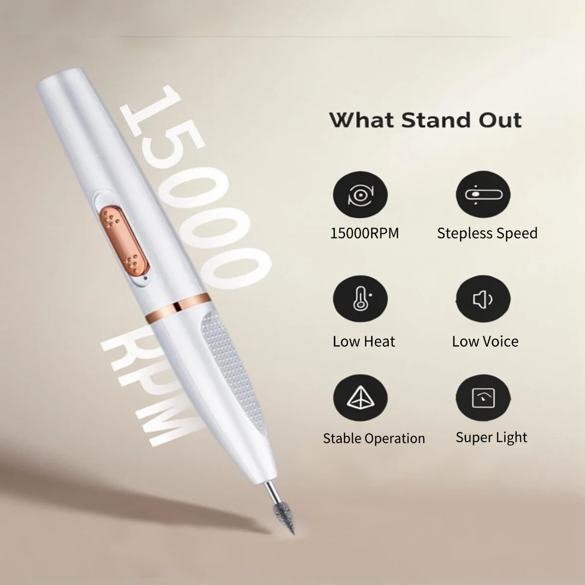 Electric Nail Tool Professional Drill Milling Cutter Set SuitableFfor Acrylic Gel Nail Polish Rechargeable Nail Polish Remover