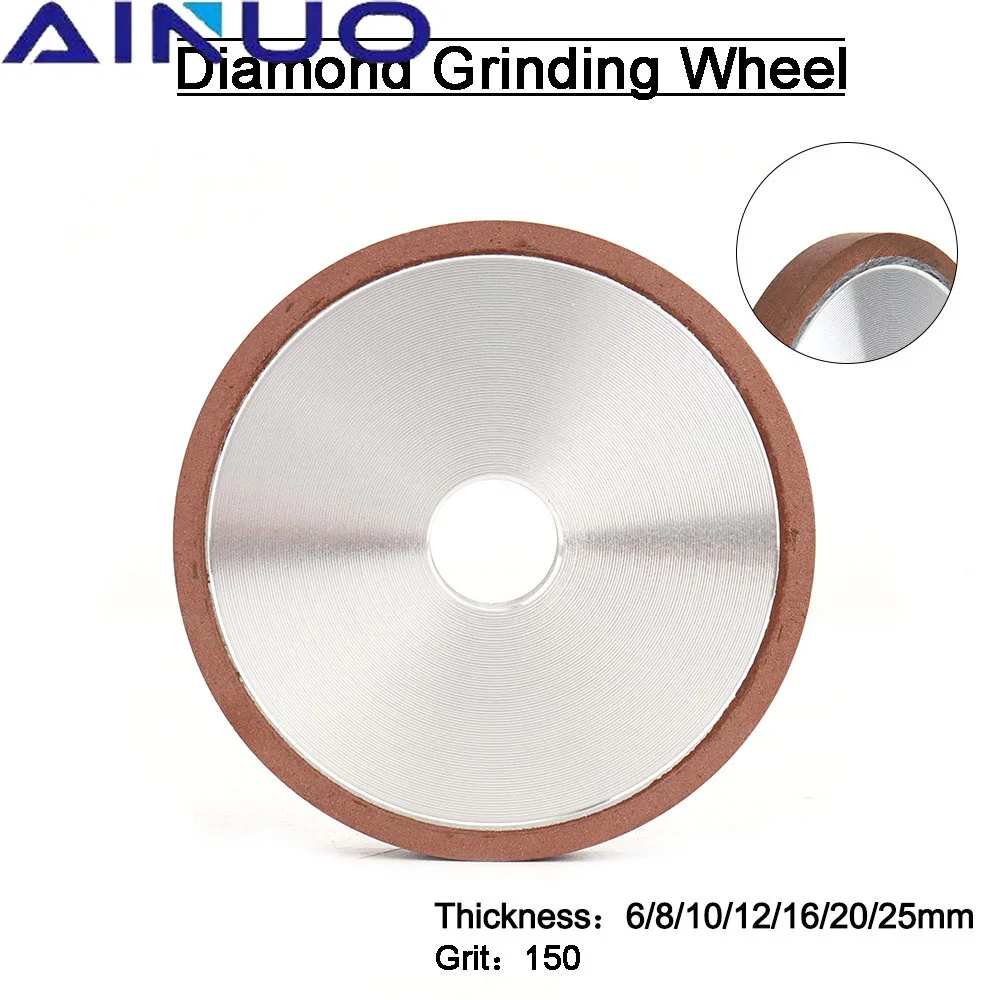 100mm Diamond Grinding Wheel Parallel Grinder Disc Carbide Tungsten Steel Milling Cutter Abrasive Tools 20mm Hole Grit 150#