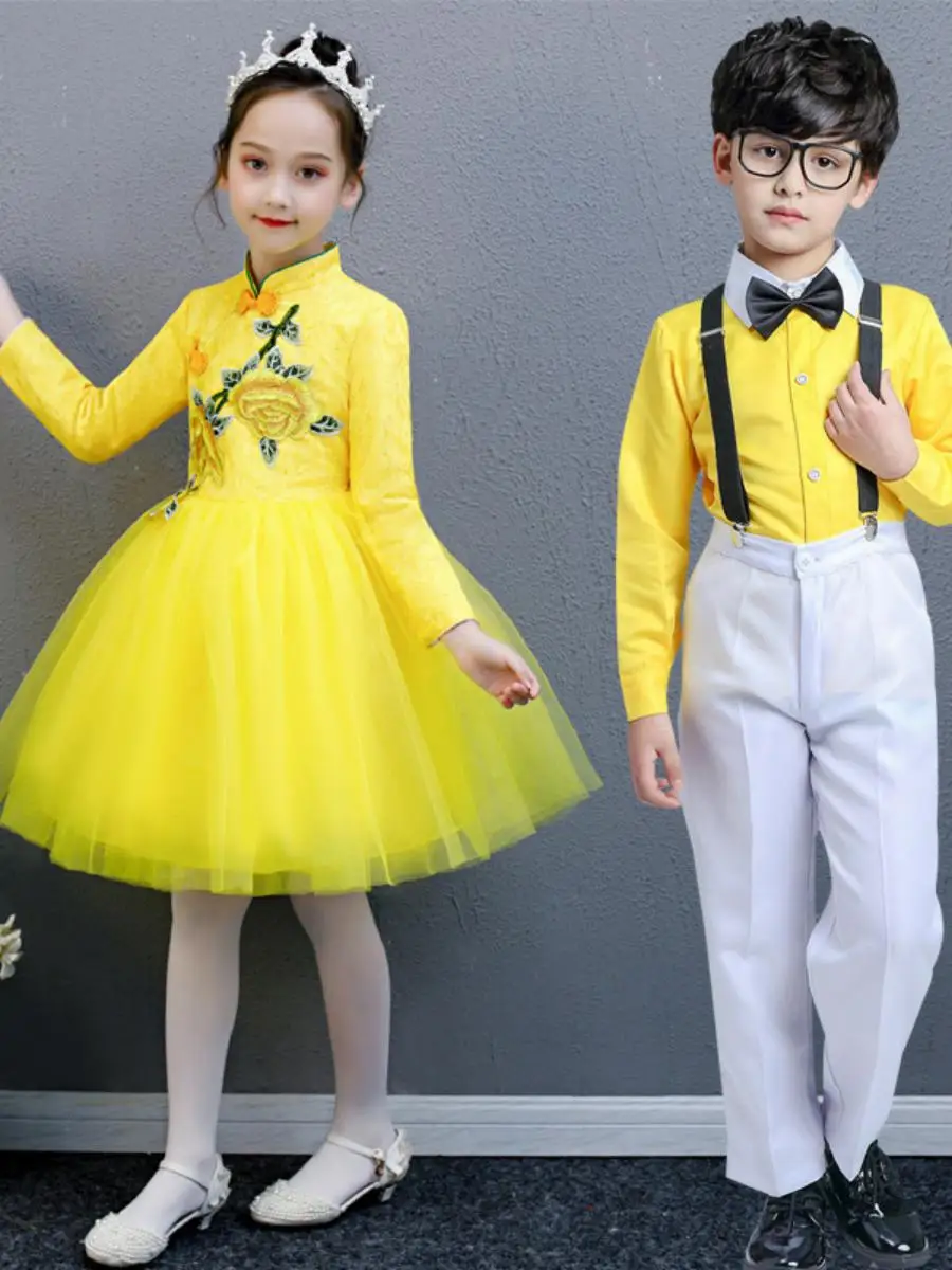 

Детская одежда для выступлений к Международному детскому дню (1 июня) в стиле древнего китайского гучжэна, для декламации и танцев