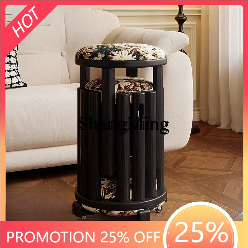 CL   luxury high-end soft bag low stool stackable with pulley stacking music dining table spare stool chair