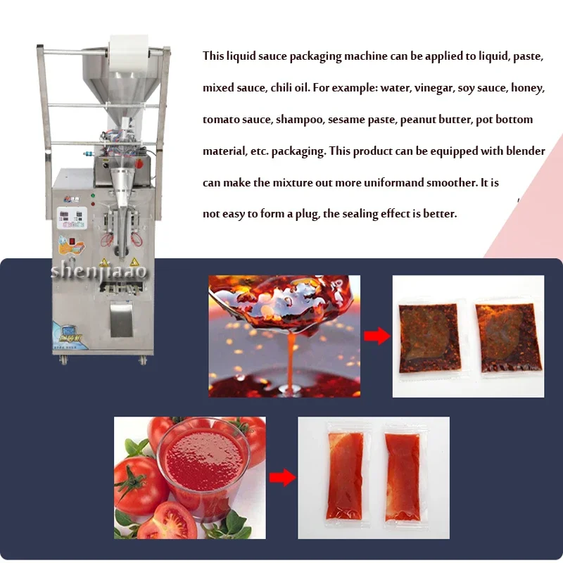 Máquina De Empacotamento Líquida Automática, Máquina De Selagem De Tempero De Molho, Máquina De Enchimento De Óleo De Pimenta Líquida Do Vinho Do Mel, 220V, 110V