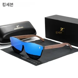 KINGSEVEN Exclusive Design Vintage Men's Glasses Walnut Wooden Sunglasses UV400 Protection Fashion Square Sun glasses Women 5510