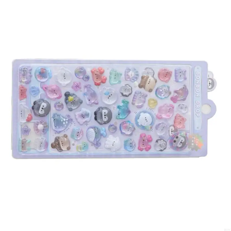 Pegatizas animales W89C para álbumes recortes Planner Journals computadoras portátiles Case teléfono Botella agua