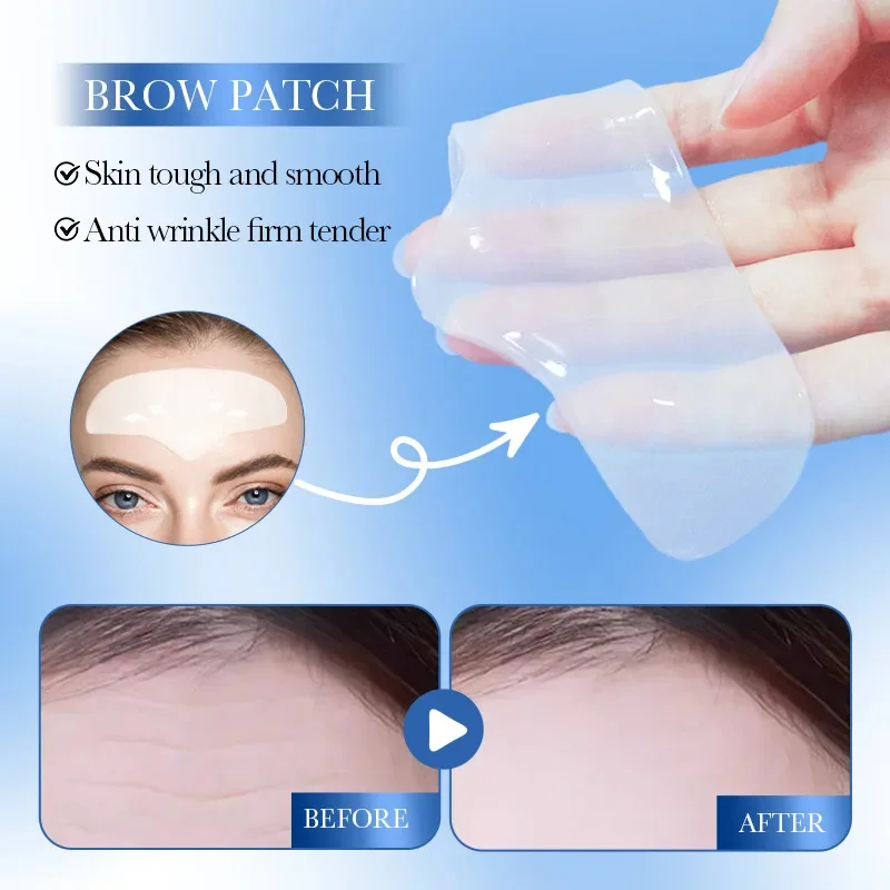 หน้าผากเจล Patch Lightening หน้าผากริ้วรอย Anti-Wrinkle Firming Mask Frown Hyaluronan สติกเกอร์ Anti-Aging Face Skin Care