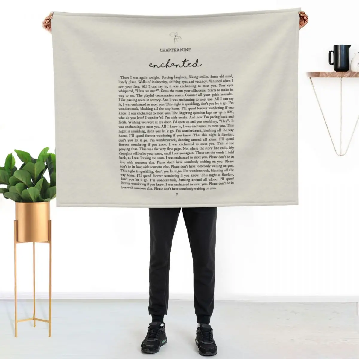 Enchanted Lyrics Throw Blanket Bed Fashionable for sofa Thermal wednesday Single Shaggy Blankets