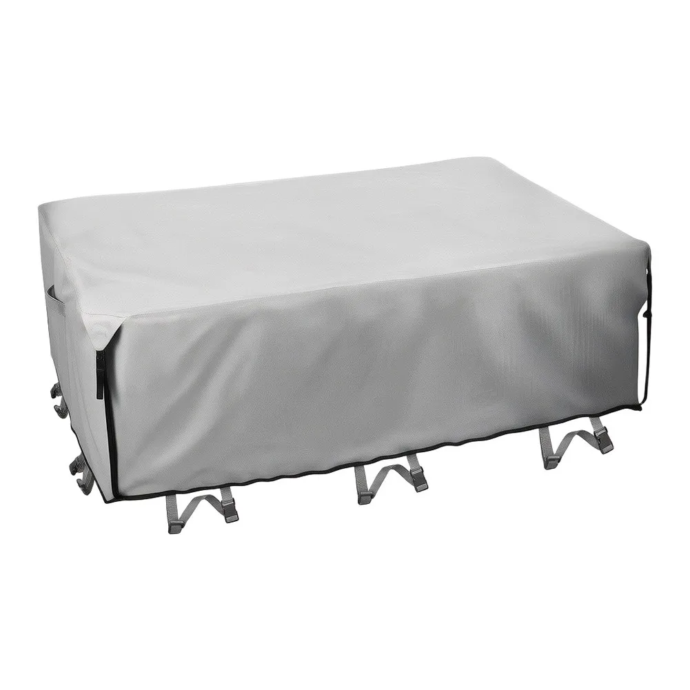 Outdoor Square Table Protector Made from 600D Oxford Fabric with Extended Coverage for Tabletop and Surrounding Sides