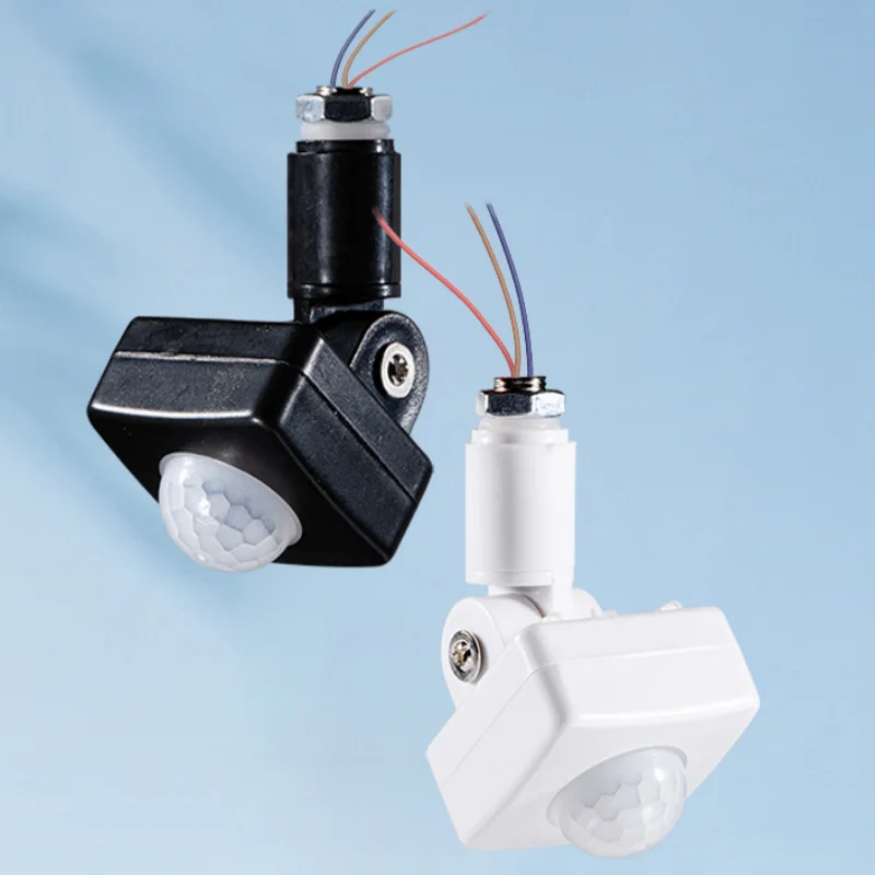 220V/110V LED Motion Sensor Light Switch, 180° Rotatable PIR Infrared Detector with Timer for Outdoor Use