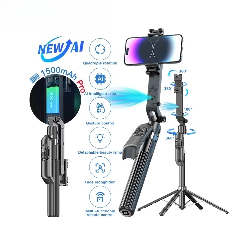 

Q565 Auto Face Tracking Selfie Stick Tripod Upgrade Strong Gimbal Stabilizer 360 Rotation with Remote for Tiktok YouTube