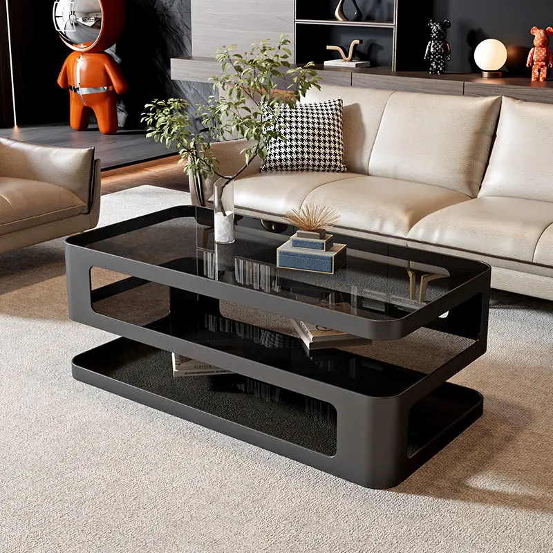 

Glass Unique Side Table Minimalist Transparent Aesthetic Transform Coffee Table Storage Living Room Meubles Salon Furniture