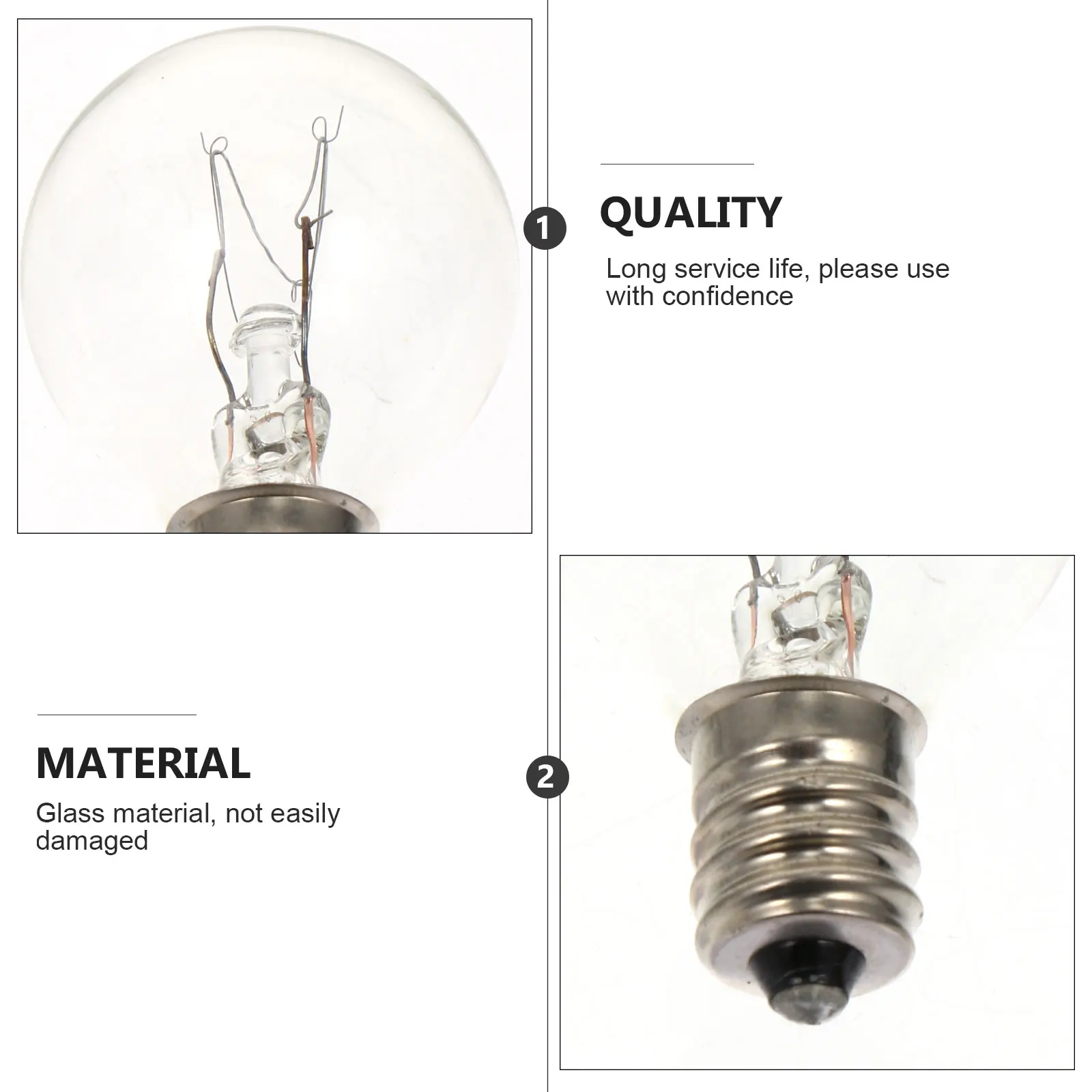 6pcs Fragrance Wax Diffuser Bulb E12 Base Clear Glass Heat Resistant Lamp For Wax Warmer Scent Warmer Oven Microwave String