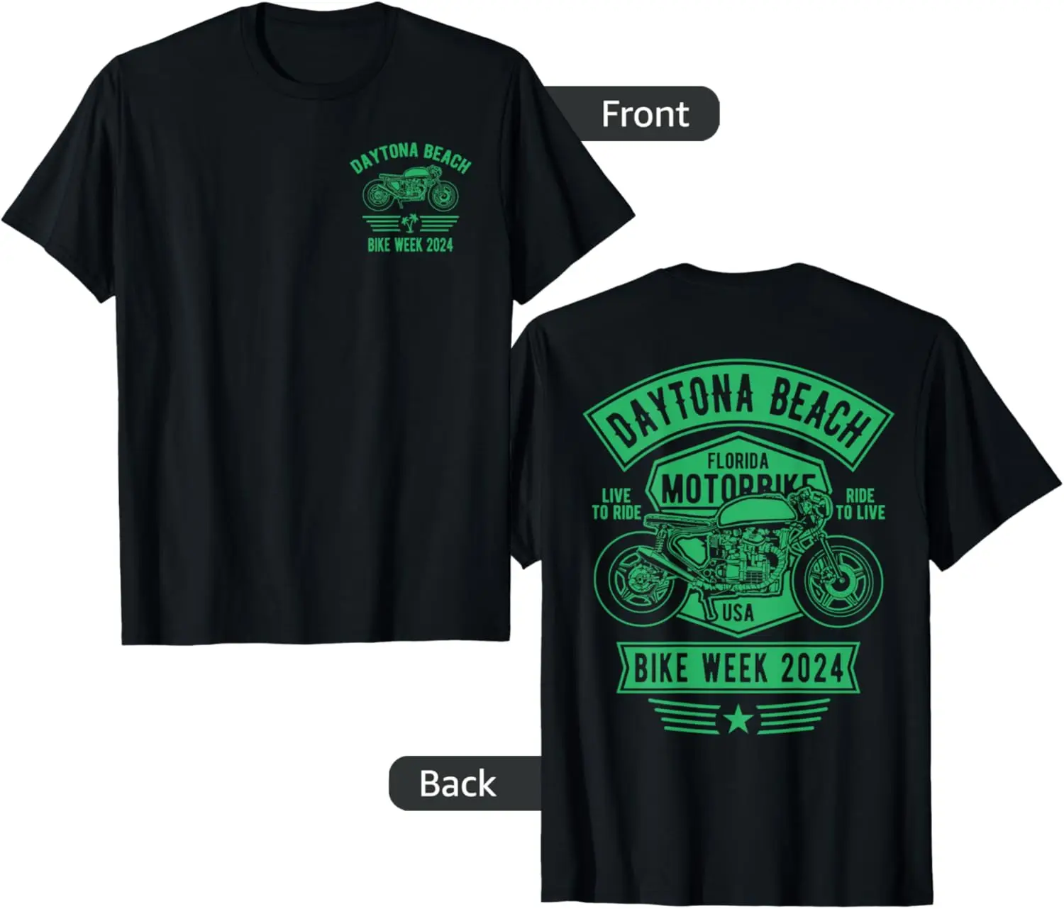 

Daytona Beach Bike Week 2024 Retro Motorcycle Design T-Shirt Motorcycle