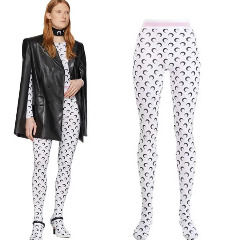 

Moon Print Slimming Sports Leggings Casual Outdoor Wear Elastic Fitn Long Pants Thin Material Ladies Faion Trousers