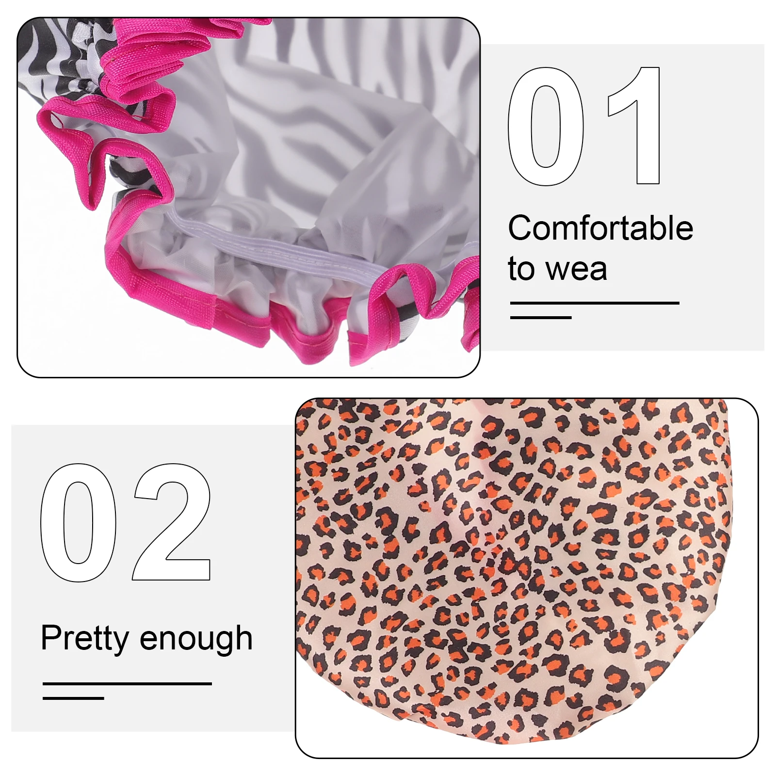 

4pcs Double Layer Waterproof Shower Hats Bath Caps For Women Reusable Hair Protection Caps Breathable Bathing Hat Face Wash