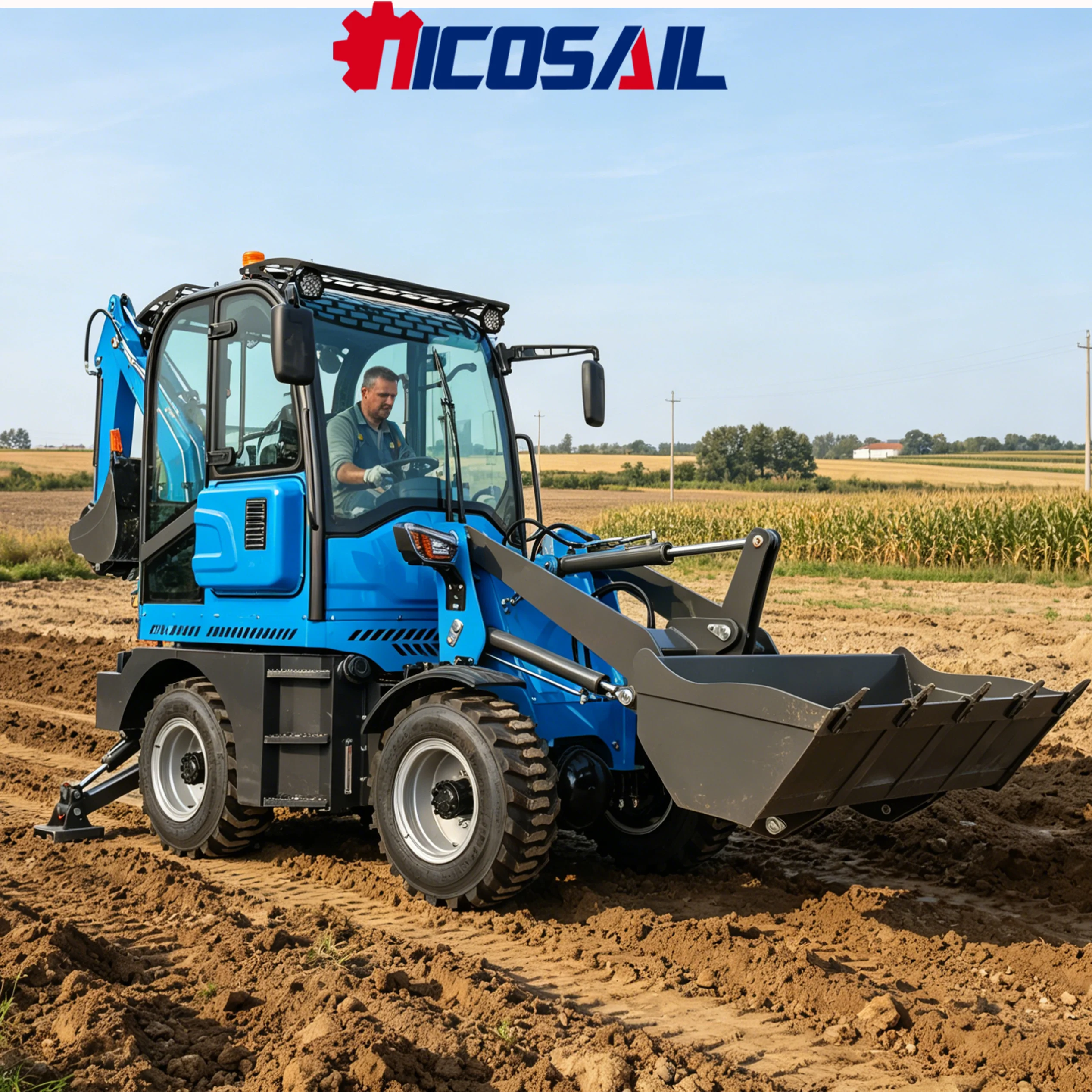 Integrated Backhoe Loader Custom Manufacturing CE Euro 5 Heavy Duty Equipment for Drainage Projects and Property Development