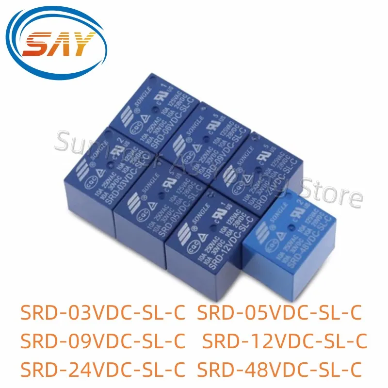 100%NEW Original 20PCS Power Relay SRD -05V 06V 09V 12V 24V 48VDC -SL-C 10A 250VAC Relay 5PIN T73 SRD-05VDC-SL-C SRD-12VDC-SL-C