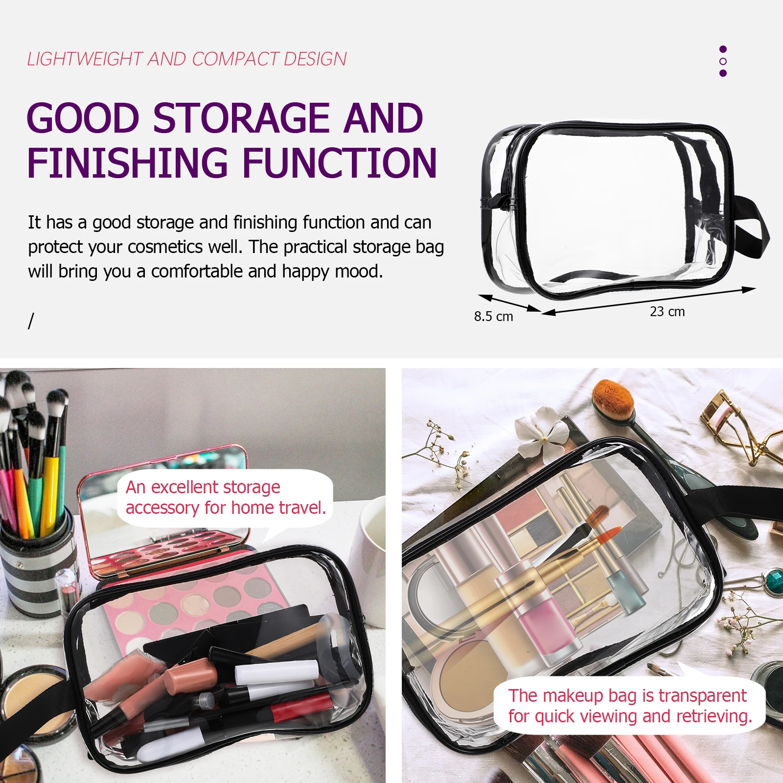 

Waterproof Makeup Bag Large Capacity Storage Pouch Zipper Travel Toiletries Bag Delicate Sundries Holder Portable