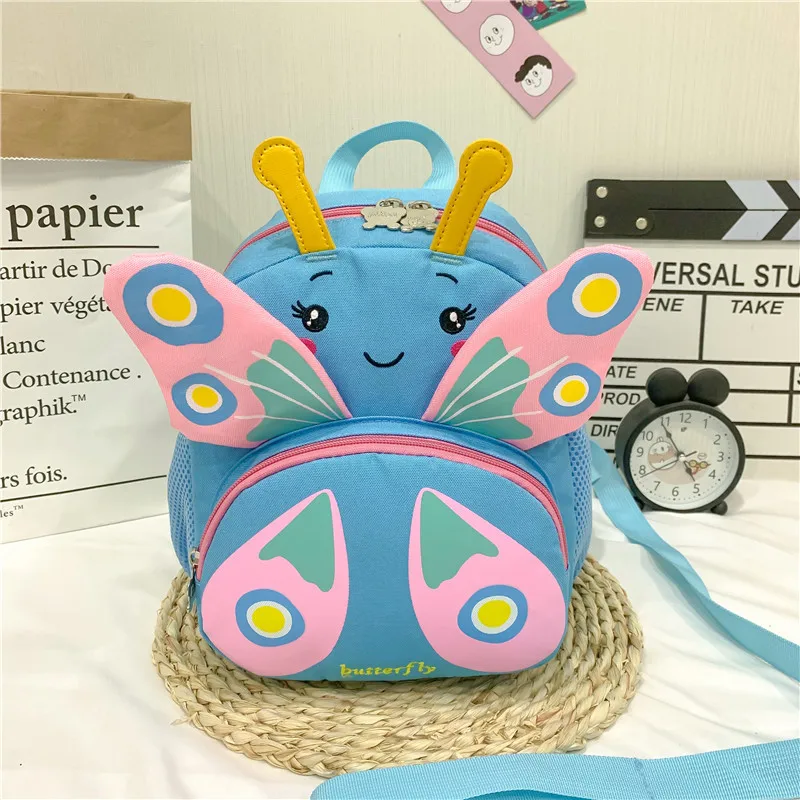 Fashionable Girls Princess Kindergarten Backpack Cute Butterfly Children School Backpack Cartoon Lightweight Kids Shoulder Bag