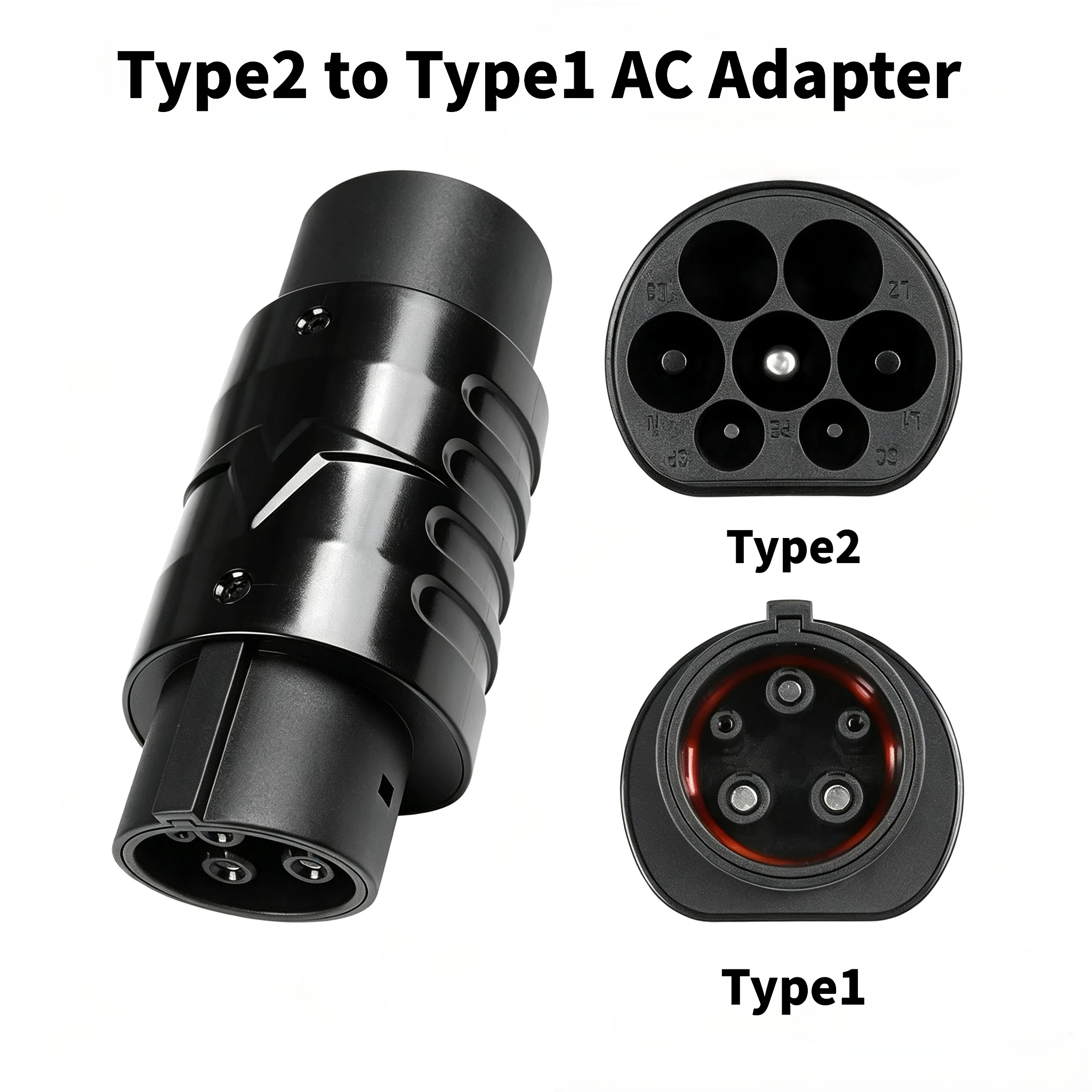 Type 2 to Type 1 EV Charging Adapter 32A IEC62196 to SAE J1772 EU to US Electric Vehicle Charger Connector