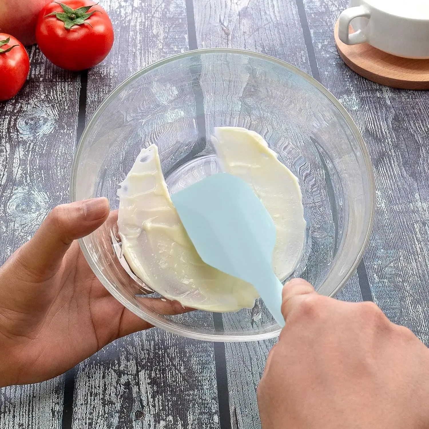 6-teiliges Silikon-Spatel-Set, lebensmittelecht, antihaftbeschichtet, hitzebeständig, Spatel, Wender zum Kochen, Backen, Mischen, Backen – Detail 12