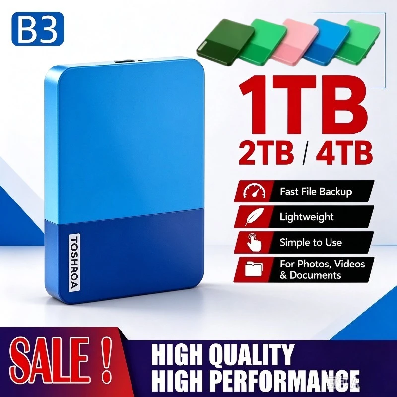 Multi-color selection Portable External Hard Drive High Speed Disk For Laptop Desktop Mac Android Phone Mobile Data Backup