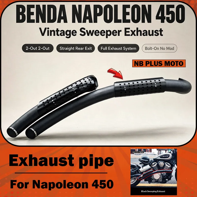 【Premium】For Napoleon 450 modified with retro-style exhaust system: two outlets, straight exhaust configuration. All components