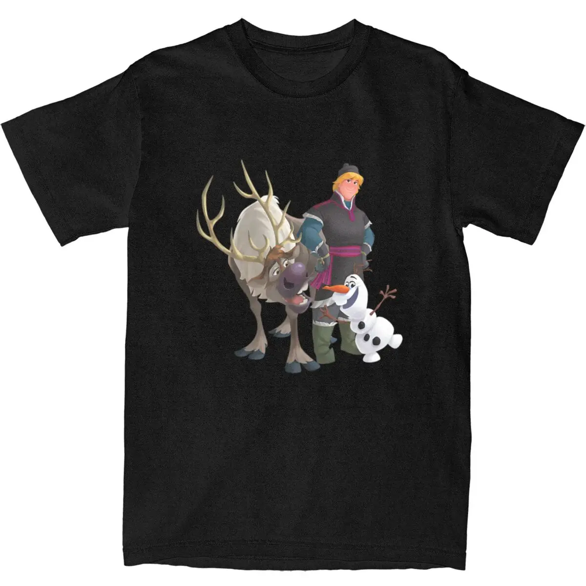 Oversized T Shirt Frozen Kristoff Olaf Sven Lang-bayingimg 100 Cotton T-Shirts Novelty Tshirt for Male Summer Y2K Fun Loose Tops