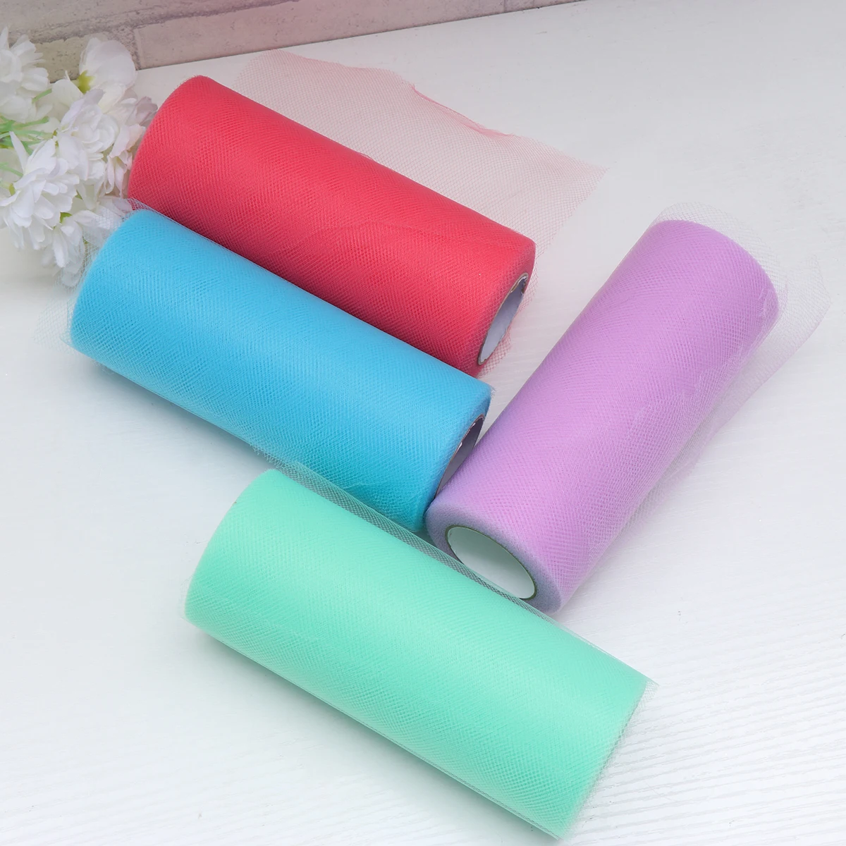 

Tulle Rolls White Medium Hard Mesh Ribbon Wedding Decoration Sewing Craft Party Event Gift Wrap Banquet Decorations