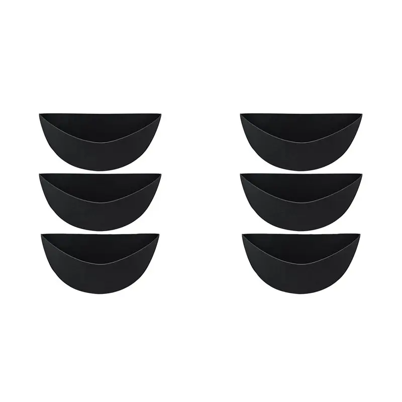 A96K-6PCS 16 Inch Half Round Planter Liners Fabric Plant Liners Half Circle Flower Basket Liners Replacement Felt Liner
