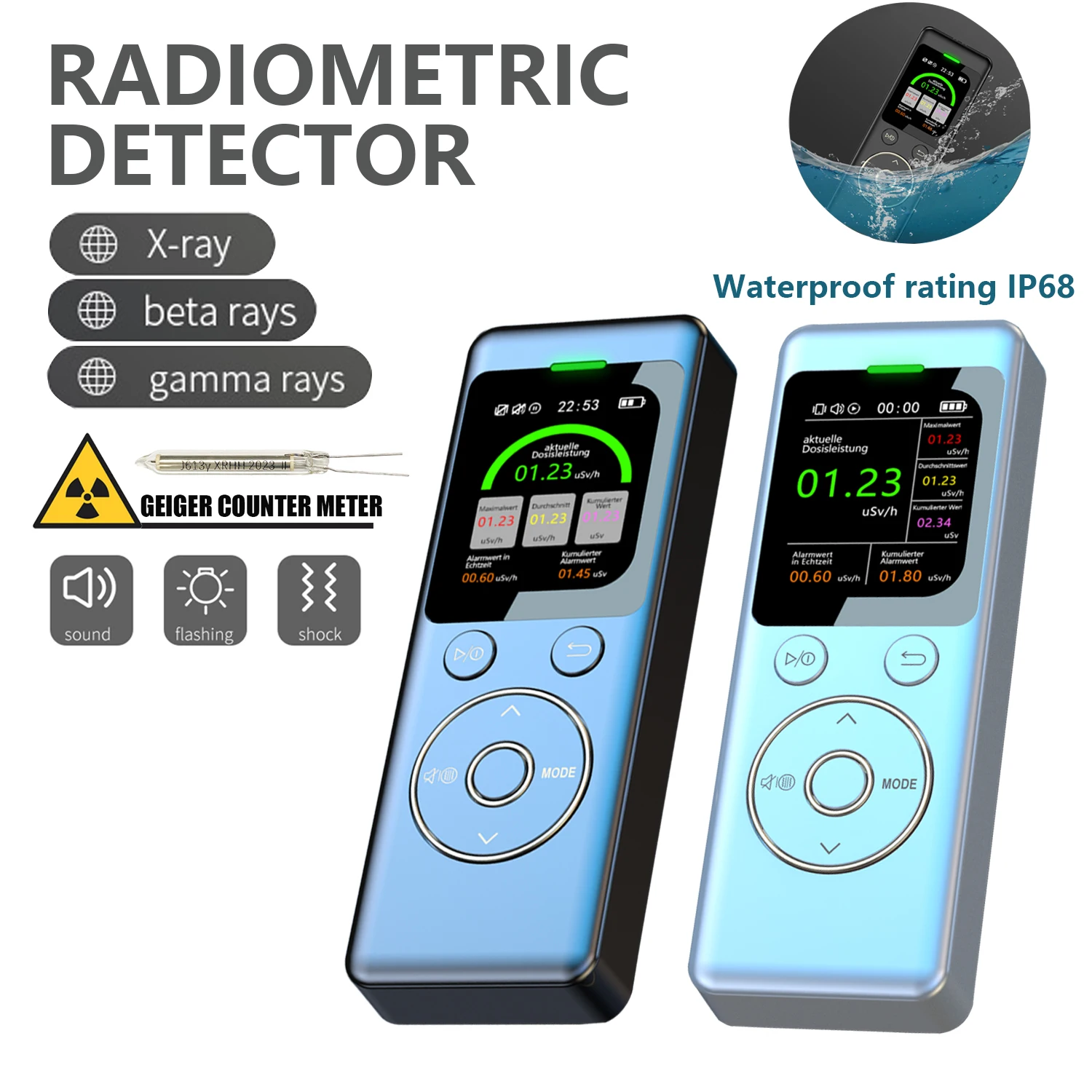 Newest GM02 Waterproof Nuclear Radiation Detector Geiger Counter ​Personal Dosimeter X γ Hard β-ray Radioactivity Tester