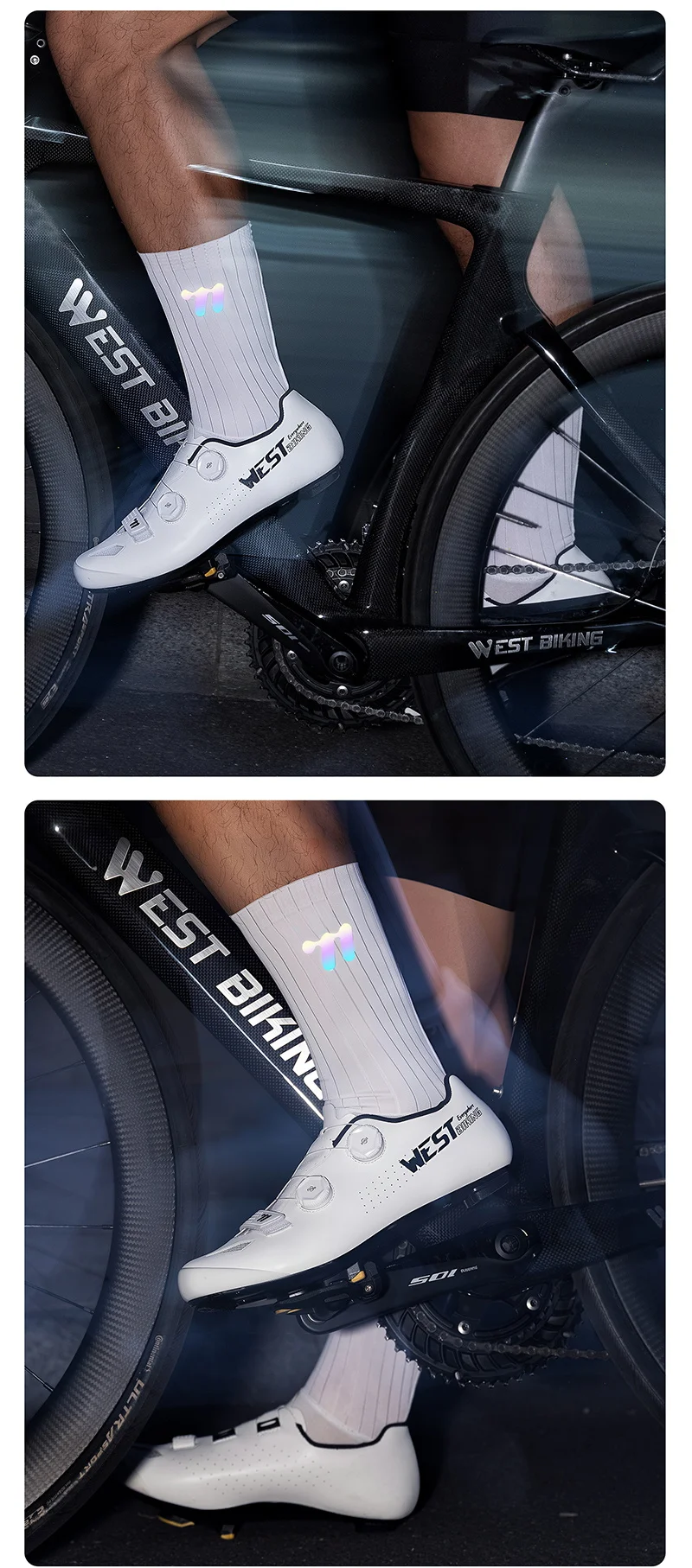 WEST RADFAHREN Sommer Aero Socken Whiteline Radfahren Socken Anti Slip Silikon Männer Fahrrad Sport Laufen Fahrrad Socken Calcetines Ciclismo – Detail 18