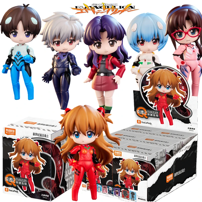 

BLOKEES NEON GENESIS EVANGELION EVA Аска Лэнгли Сори Мини-фигурка Шинджи в сидячей позе, аниме-фигурка, декор, подарок на день рождения