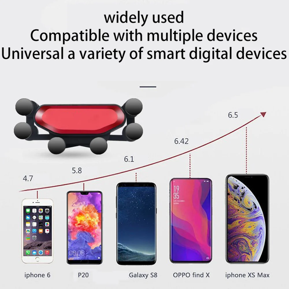 MVQF In Holder Klip Mobil Mount Gravitasi Ventilasi Udara untuk Huawei Xiaomi IPhone 13 12 Perangkat Ponsel Mobil Mini Mirror Stand