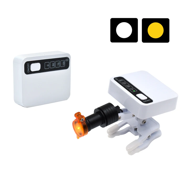 

Wireless 5W Dental LED Headlight 4 Gear Adjustable Brightness with 2 Batteries for Loupes Glasses