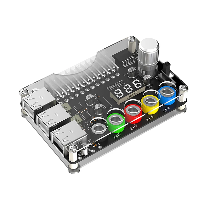 

NEW 6 Port USB2.0 Power Module Connector ATX Power Supply Breakout Board Power Adapter Adjustable Voltage Knob Support QC2.0/3.0