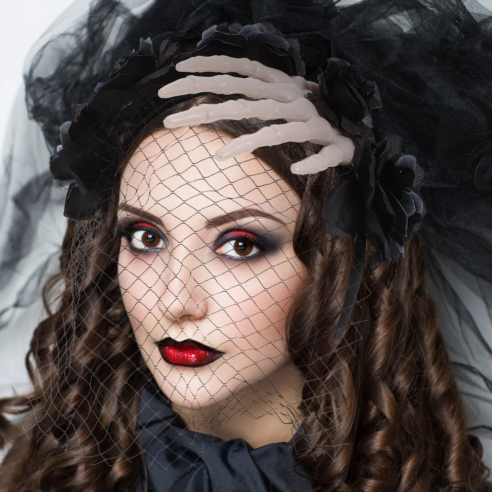 

Halloween Hand Hairband Fake Rose Design Comfortable Horror Headband for Cosplay Halloween Party Cosplay Headbands